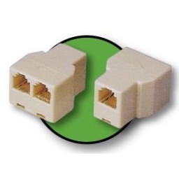 Adaptador 2xRJ11H/RJ11Hembra 4vías doble salida teléfono