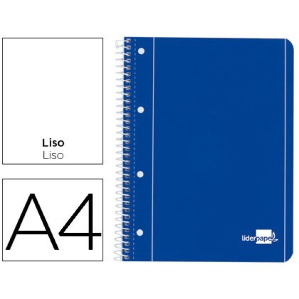 Cuaderno LIDERPAPEL espiral A4 micro jolly 5mm,140h,75gr,tapa carton entrecolado 1,5mm