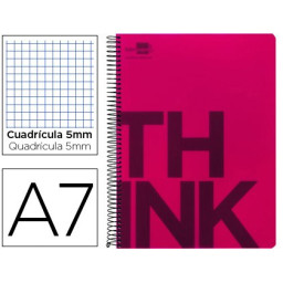 Cuaderno LIDERPAPEL A7 micro Think  100h.  70gr. 5mm  4 bandas