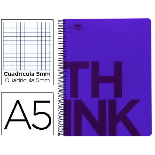 Bloc LIDERPAPEL espiral A5 micro Think   160h. 70g 5mm  5 bandas