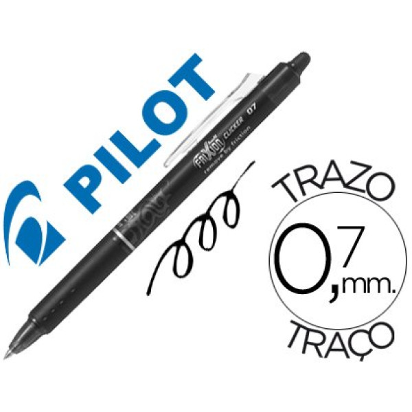Bolígrafo PILOT Frixion clicker borrable negro