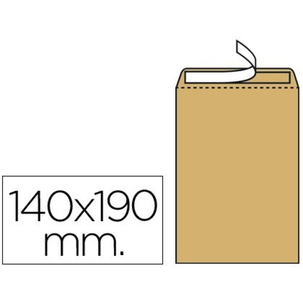 (500) Sobres LIDERPAPEL bolsa 140x190mm kraft Nº 4 tira de silicona, 60gr. salarios (31936) (500) Sobres LIDERPAPEL bolsa 140x190mm kraft Nº 4 tira de silicona, 60gr. salarios (31936)
