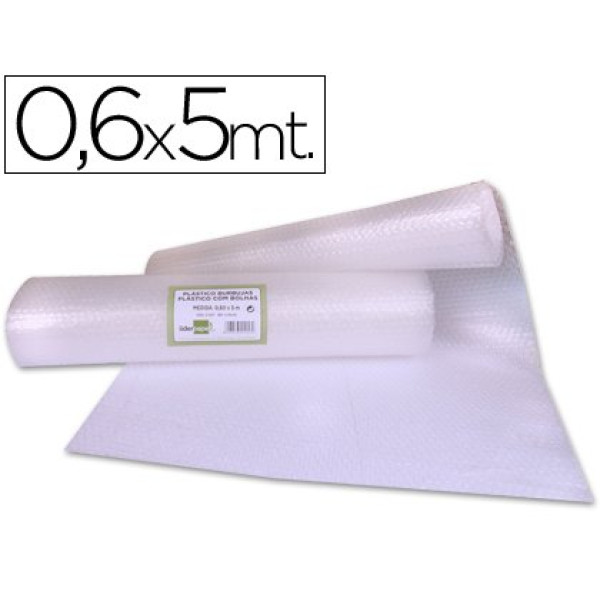 (5) Plastico burbuja LIDERPAPEL 0.60 x 5 m.