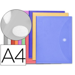 Carpeta LIDERPAPEL dossier A4 velcro polipropileno 180mic, colores Surtidos (10+2un)