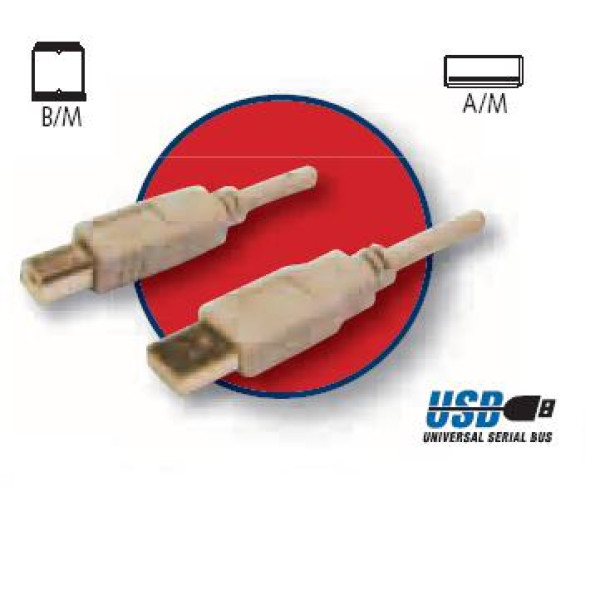 Cable USB 2.0 A/M-B/M 1,8m  Bl PC a periférico