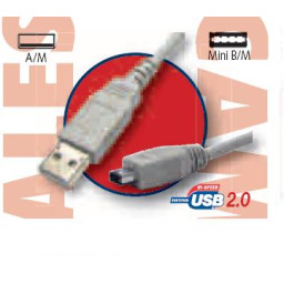 Cable USB 2.0 A/M-Bmini4pin/M 1,8m PC a Cámara/PALM