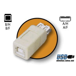 Adaptador USB A/H-B/H conector tipo A Hembra a conector tipo B Hermbra