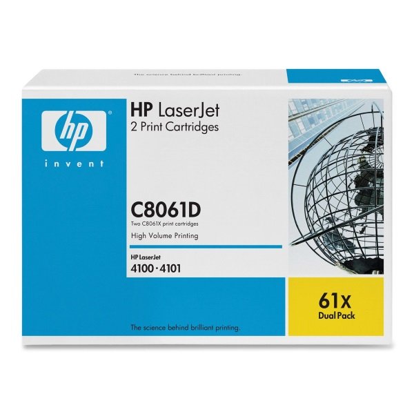 (2) Toner HP #61X Lj 4100 Alto rendimiento 2x10000p. (doble-pack)