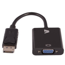 Cable vídeo V7 - DisplayPort M - VGA HD15 Hembra 10cm, negro (latiguillo adaptador)