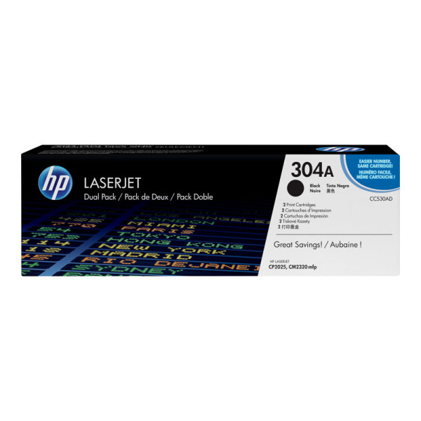 TONER NEGRO LASERJET CC530AD PACK 2