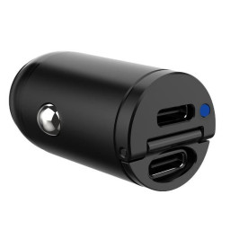 MINI CAR CHARGER 30W 2 USB-C PORT