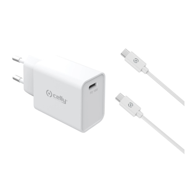CELLY CARGADOR PARED USB-C 18W + CA