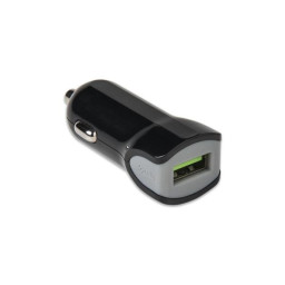 CARGADOR COCHE TURBO 1USB 2.4A BK