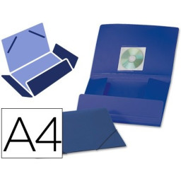 Carpeta gomas LIDERPAPEL A4 solapas  azul