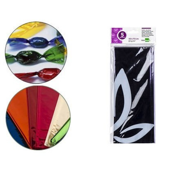 Papel celofan LIDERPAPEL Bolsa 5h. Violeta 50x70cm, 22gr/m.