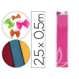 Papel crespon LIDERPAPEL rollo 50cm x 2.5m Rosa