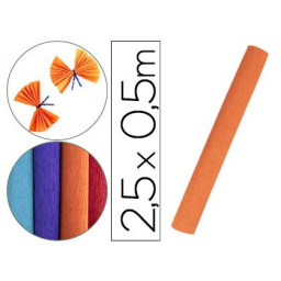 Papel crespon LIDERPAPEL rollo 50cm x 2.5m Naranja
