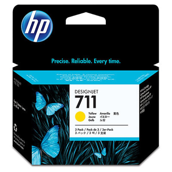TINTA AMARILLA HP 711 PACK 3