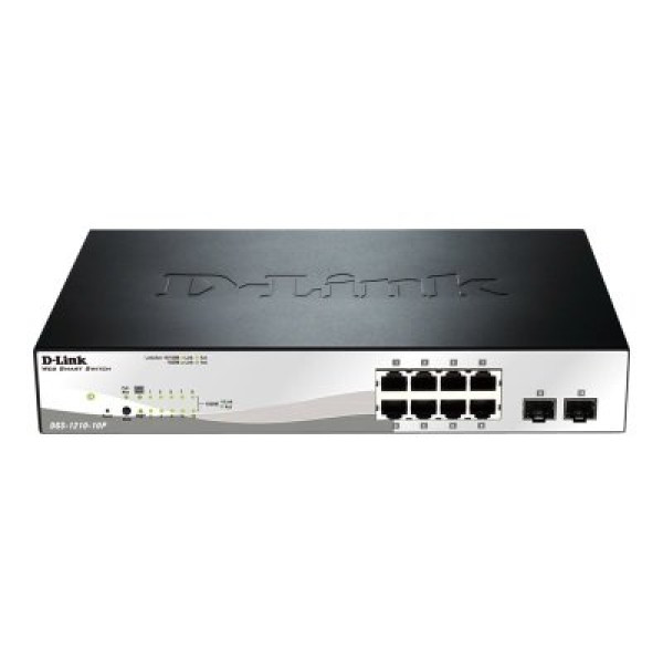 Switch D-LINK Smart+ 8-puertos PoE+ y 2p.Gbit/SFP 10/100/1000Mbps gestionable