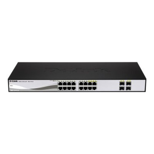 Switch D-LINK WebSmart 16-puertos y 4p.SFP 10/100/1000Mbps gestionable