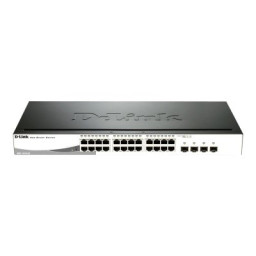 Switch D-LINK WebSmart 24-puertos y 4p.SFP 10/100/1000Mbps gestionable