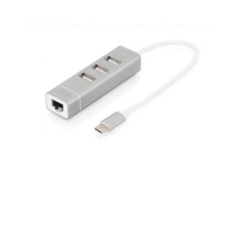 USB TYPE-C  3-PORT HUB + FAST ETHER