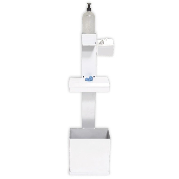 Estación de higiene DM-8900 metálica color blanca con portadosificador de gel, de suelo 100x30x30cm. Estación de higiene DM-8900 metálica color blanca con portadosificador de gel, de suelo 100x30x30cm.