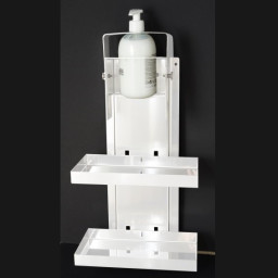 Soporte de pared DM-8907 metálico color blanco con portadosificador de gel. 50x15x15cm