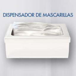 Dispensador de mascarillas para estación DM-8900 metálico blanco 19x11x7cm