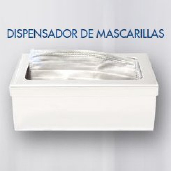 Dispensador de mascarillas para estación DM-8900 metálico blanco 19x11x7cm