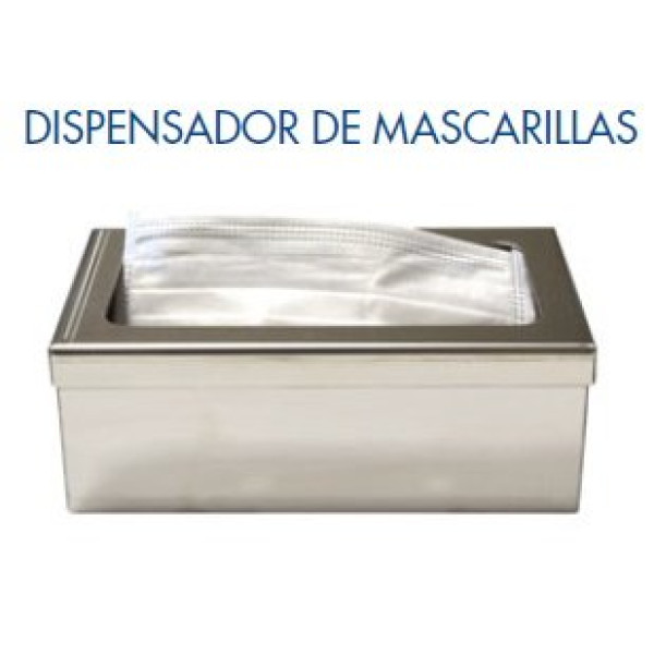 Dispensador de mascarillas para estación DM-8920 acero inoxidable 19x11x7cm