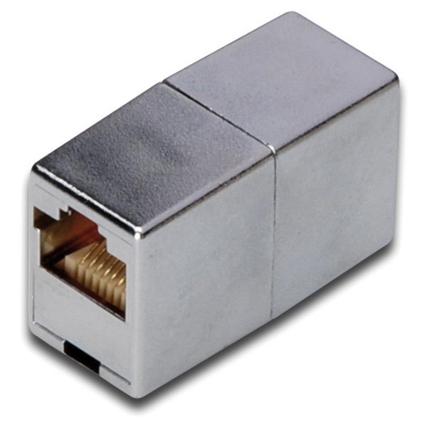Adaptador DIGITUS RJ45H/H cat.5e extensión shielded modular coupler, plástico plateado