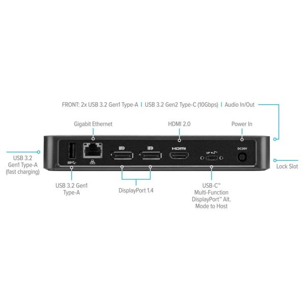 Docking station TARGUS universal USB-C 4K simple  con Power Delivery de 85W, para 2 monit.HDMI
