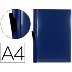 Carpeta LIDERPAPEL dossier pinza lateral DIN-A4 polipropileno azul, para 30h pinza deslizante