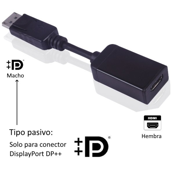 Adaptador MICROCONNECT Displayport M -HDMI Hembra soporta 1920x1080 2K 4K, latiguillo 5cm, pasivo