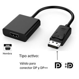 Adaptador MICROCONNECT Displayport M -HDMI Hembra soporta 1920x1080 2K 4K, latiguillo 5cm, activo