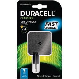 DURACELL 2.4A USB Phone/Tablet Charger charged via USB (cable not supplied)