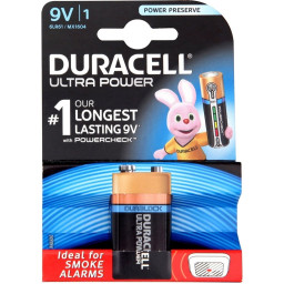 (1) Pila DURACELL LR61 Ultra Power - 9V (Petaca) Duralock, alcalina, blister
