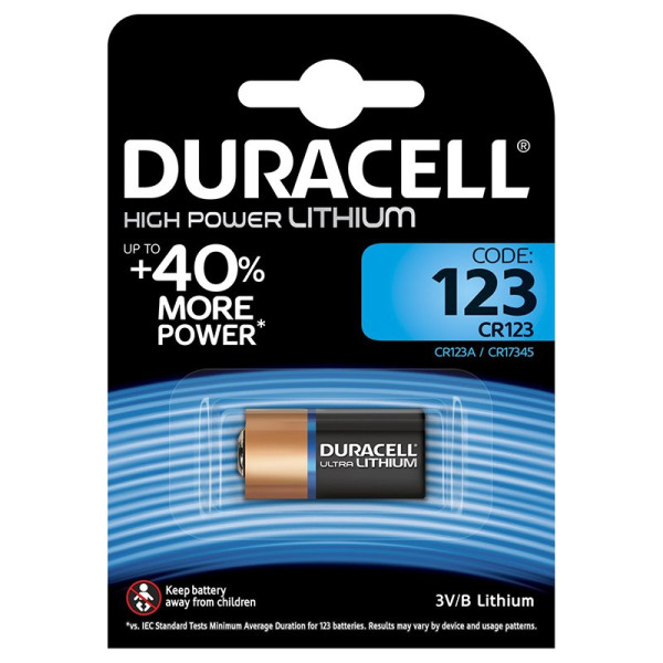 (1) Pilas DURACELL Power Lithium CR123A - 3V Duralock, Blister