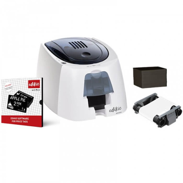 EVOLIS Access Price Tag solution - simplex, USB 1 ribbon blanco+100 tarj.negr+software Edikio Lite EVOLIS Access Price Tag solution - simplex, USB 1 ribbon blanco+100 tarj.negr+software Edikio Lite
