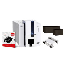 EVOLIS Flex Price Tag solution - simplex, USB/Eth 1 ribbon blanco+100/100tarj.neg+softwar.Edikio Std