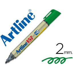 Rotulador ARTLINE 157 marcador permanente verde punta redonda 2mm