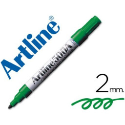 Rotulador ARTLINE pizarra blanca, Recargable verde 2mm., punta redonda, tinta antisecado,