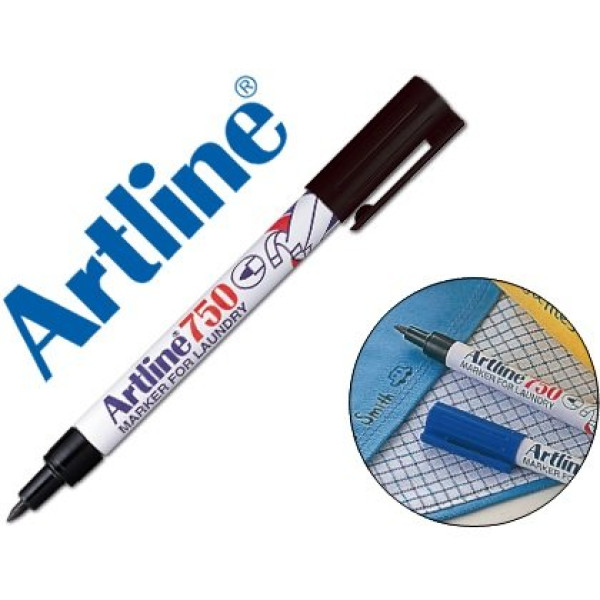 Rotulador ARTLINE marcador permanente negro punta redonda especial para ropa