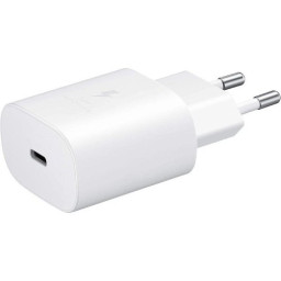 Cargador corriente SAMSUNG USB-C blanco carga rápida 25W