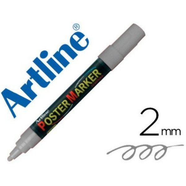 Rotulador ARTLINE Poster Market Plata Metal 2mm., punta redonda