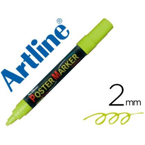 Rotulador ARTLINE Poster Market Verde Fluor 2mm., punta redonda