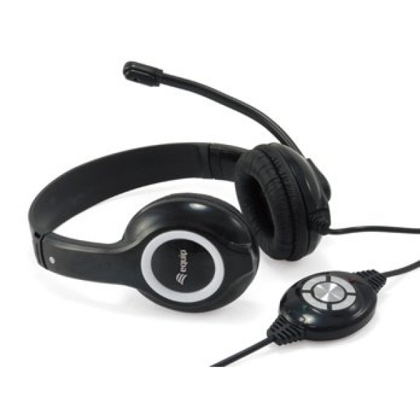 Auriculares EQUIP LIFE de diadema biaural con micrófono, estéreo, USB 1,80m, color negro Auriculares EQUIP LIFE de diadema biaural con micrófono, estéreo, USB 1,80m, color negro
