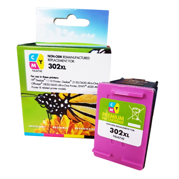 C.t. compatible HP #302XL (compat.F6U67AE) color *PREMIUM Compatible Non-OEM*