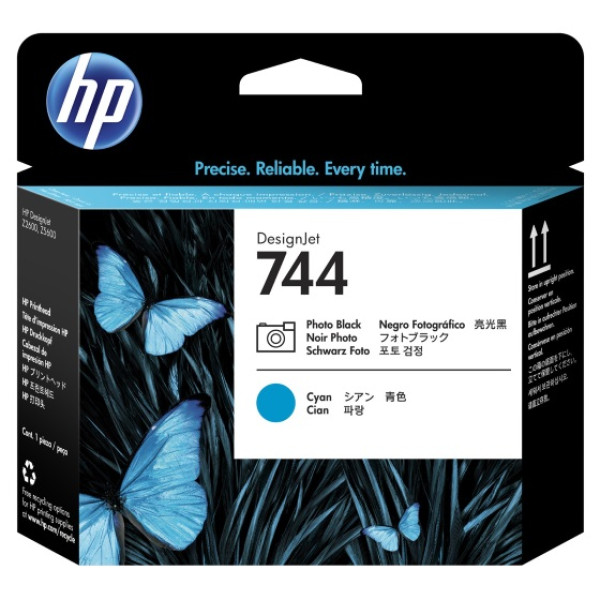 HP 744 FOTO NEGRO-CIAN CABEZAL